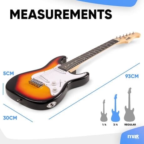 Max GigKit Junior Elgitarrpaket Sunburst 3/4
