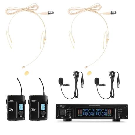Power Dynamics PD220B 2x 80-kanals UHF trådlös mikrofon True Diversity System BP
