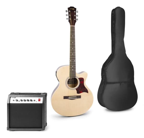 MAXMusic ShowKit Elektrisk gitarr stålsträngar, Naturell