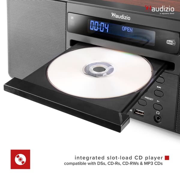 Prato allt-i-ett musiksystem cd/dab+ trä