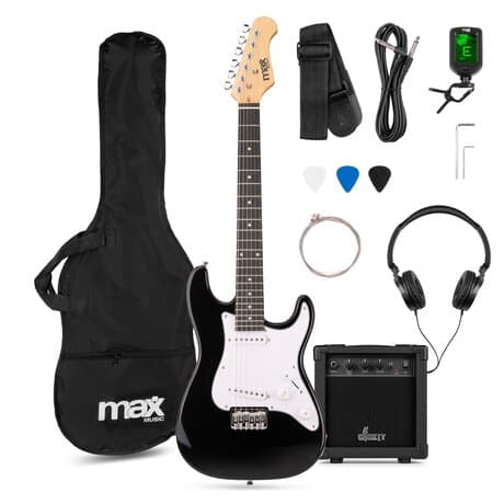MAX GigKit Junior 3/4 Elgitarrpaket Svart