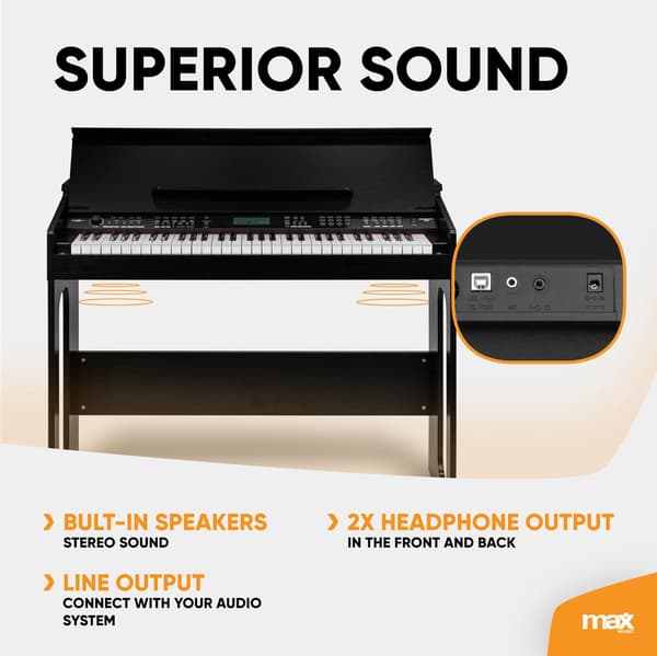 Max RhapsodyDP61 Digital Piano 61-tangenter med möbelställ