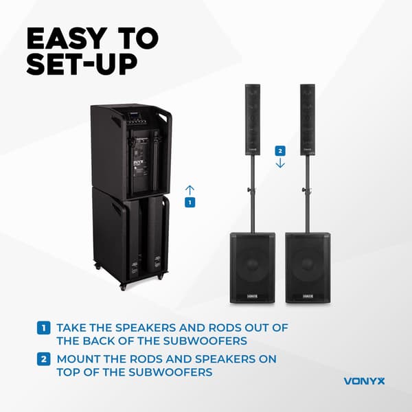 Vonyx VX1080BT Active Speaker Kit 2.2