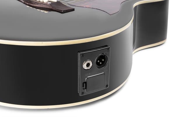 MAXMusic ShowKit Elekrisk stålsträngad akustisk gitarr paket svart