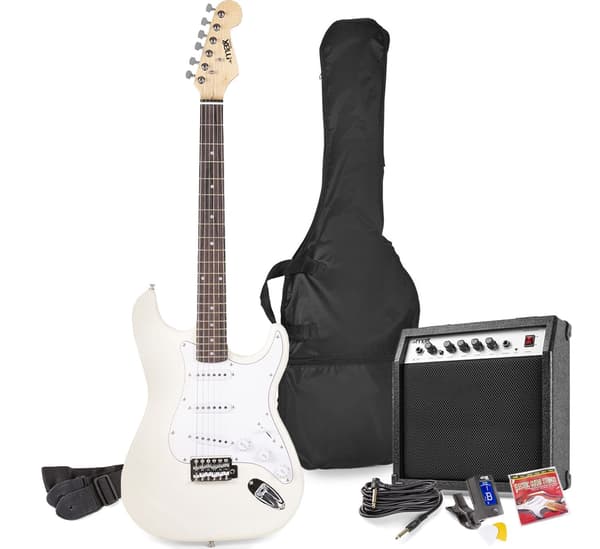 MAXMusic GigKit Elektriskt gitarrpaket, Vit