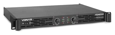 Vonyx VDA1000 PA Amplifier 1U 2 x500W