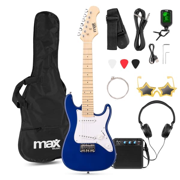 Max GigKit Junior Elgitarrpaket Blå 1/4