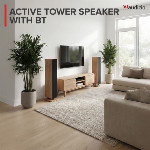 Audizio ARCO Active Tower Speaker Light Wood