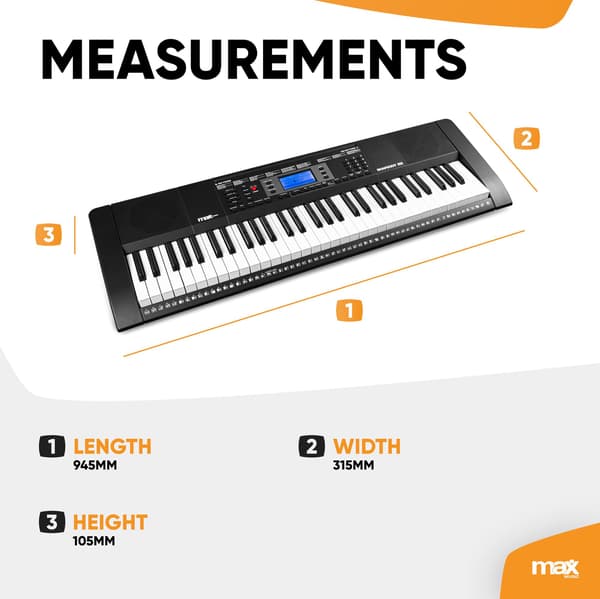 Max Rhapsody61M elektroniskt Keyboard 61-tangenters - Touch Sensitive skärm