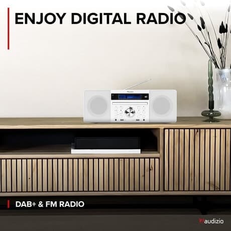 Audizio PRATO Allt i ett system CD, DAB+, Vit