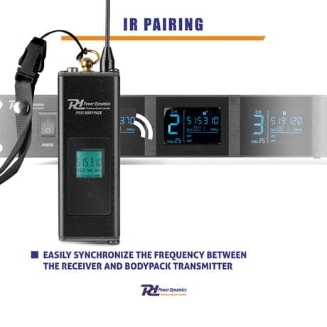 Power Dynamics PD524B UHF trådlös mikrofonset med 4 bodypack-mikrofoner