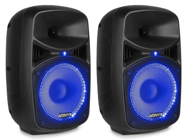 Vonyx VPS082A Aktivt högtalarset, 8", LED