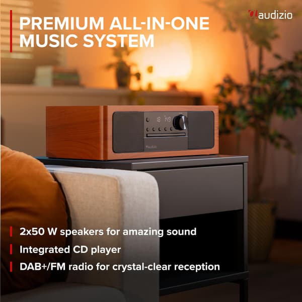 Audizio Lunata Premium All-in-One Music System – Cherry