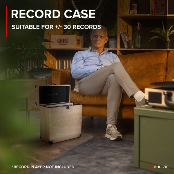 Audizio RC32 Vinyl Record Case Ljus Trä