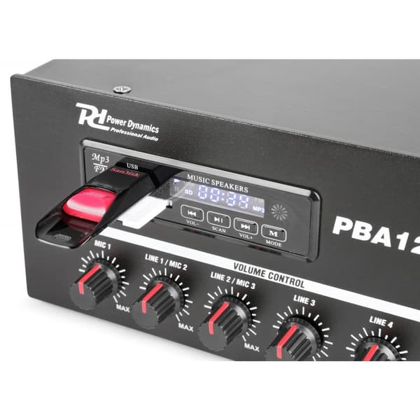 Power Dynamics PBA60 100V, Förstärkare, 60W USB/MP3/BT