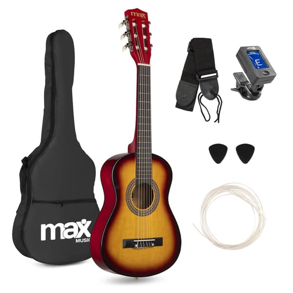 Max  SoloArt barngitarr Junior 1/4 Klassisk Gitarrpaket Sunburst
