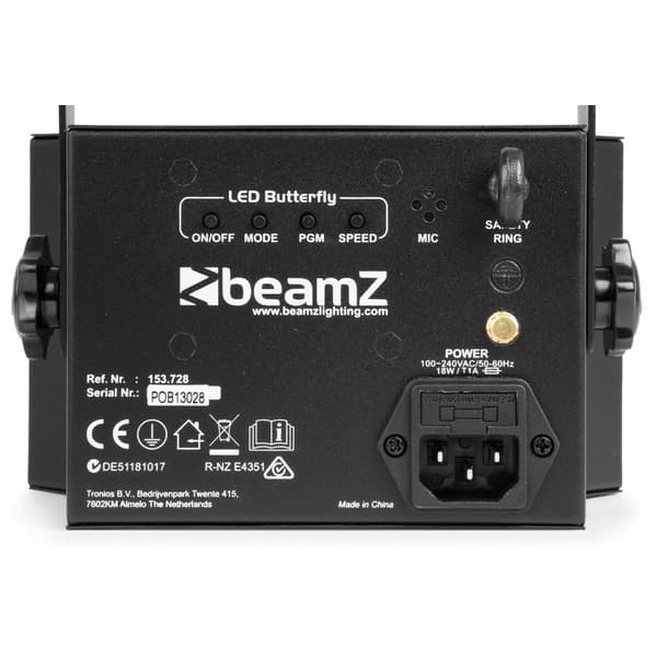 BeamZ LED Butterfly Derby 3x3W RGB, SMD Strobe