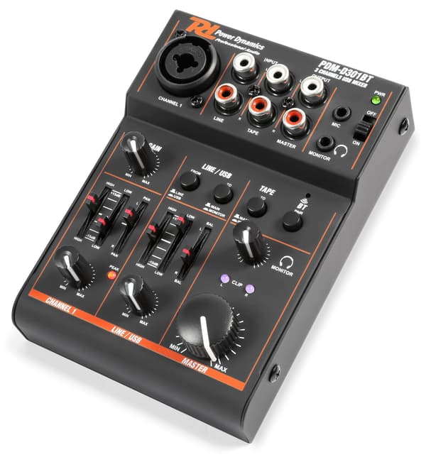 Power Dynamics PDM-D301BT Mixer 3CH/EQ/USB/BT