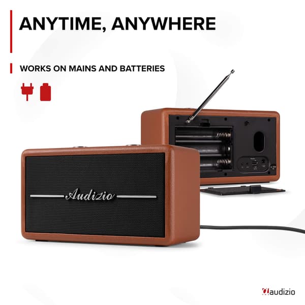 Audizio Tune60 DAB Radio Retro Brun