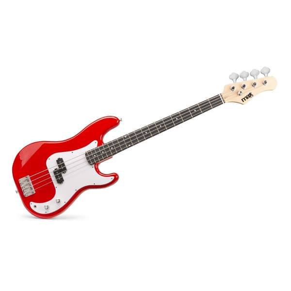 Max Gigkit Basgitarr med 40 Watts förstärkare - Gitarrstativ - Gitarrväska - Röd
