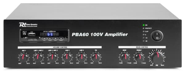 Power Dynamics PBA60 100V, Förstärkare, 60W USB/MP3/BT
