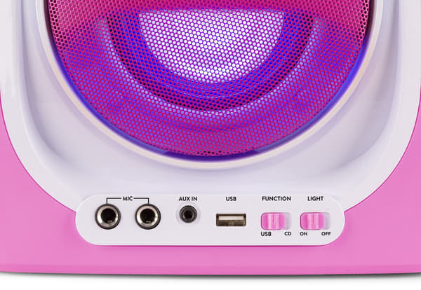 FENTON SBS30P Karaoke System med CD , 2 x mikrofoner, Rosa
