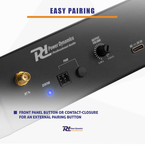 Power Dynamics PDX40 Stereo Blutooth Audio Receiver