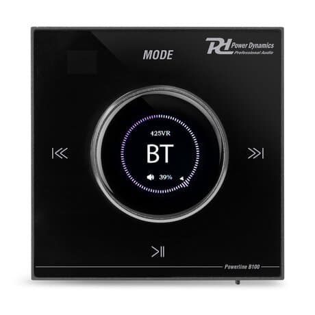 Power Dynamics Powerline B100B In-Wall Ljudförstärkare BT/LCD – Svart