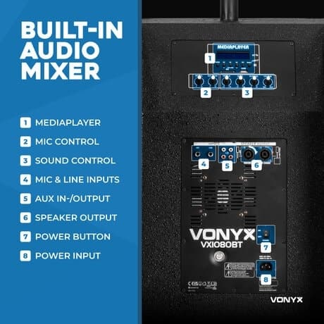 Vonyx VX1080BT Active Speaker Kit 2.2
