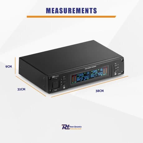 Power Dynamics PD220B 2x 80-kanals UHF trådlös mikrofon True Diversity System BP