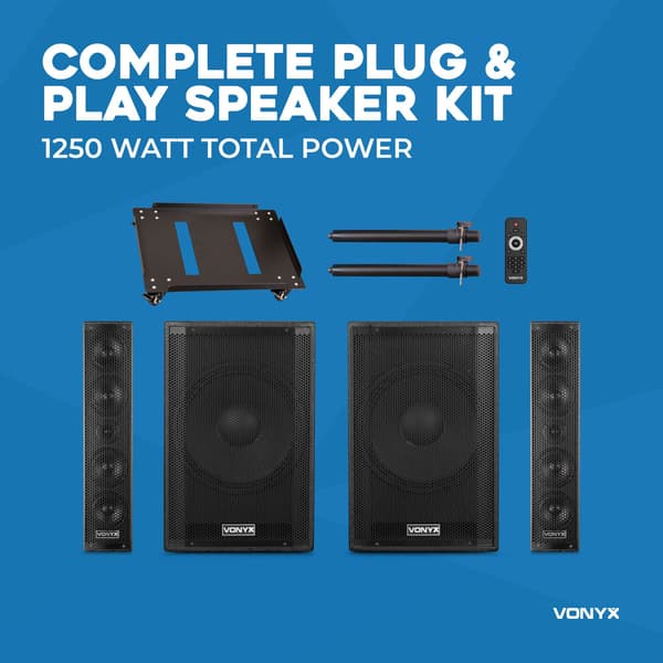 Vonyx VX1080BT Active Speaker Kit 2.2