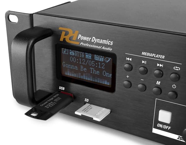 Power Dynamics PDV120MP3 120W/100V 4 zons förstärkare