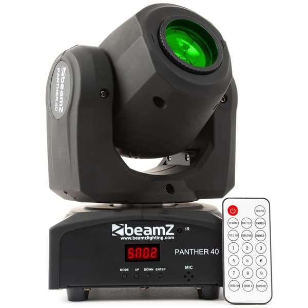 2-pack med case BeamZ Panther 40 Led Spot Moving Head IRC