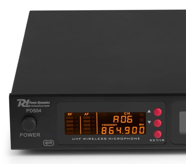 Power Dynamics PD504B Trådlös mikrofonsystem UHF 4 x 50ch,