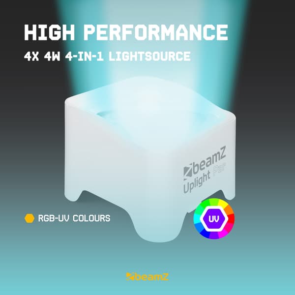 BBP90W BATTERI UPLIGHT PAR 4X 4W VIT