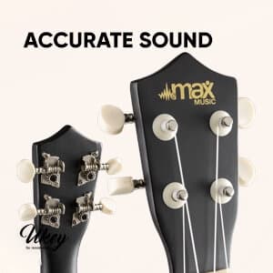 UKEY Ukulele set Soprano 21" Svart