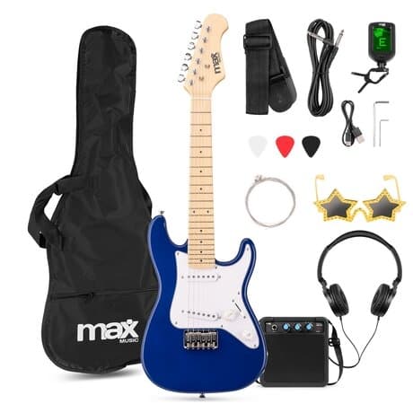 Max GigKit Junior Elgitarrpaket Blå 1/4