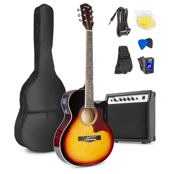 Showkit elektrisk akustisk gitarr pack sunburst