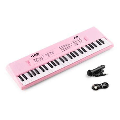 Max KD54 Electronic Keyboard 54-keys med batteri Rosa