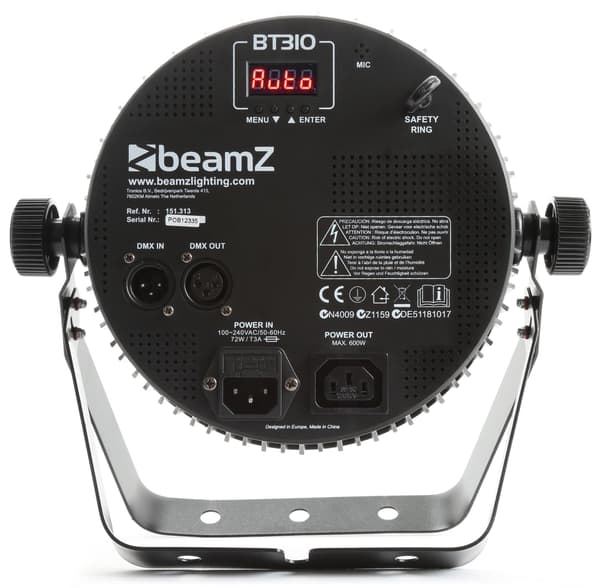 Beamz BT310 Flat PAR 12x6W 4-1 DMX IRC
