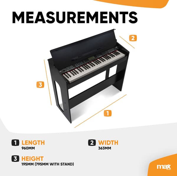 Max RhapsodyDP61 Digital Piano 61-tangenter med möbelställ