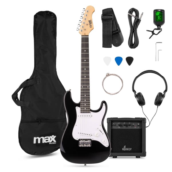 MAX GigKit Junior 3/4 Elgitarrpaket Svart