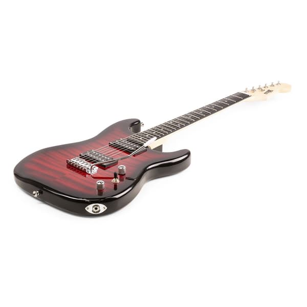 Max GigKit Superstrat Elgitarr med 40W Peak effekt förstärkare och tillbehör - Mörkröd
