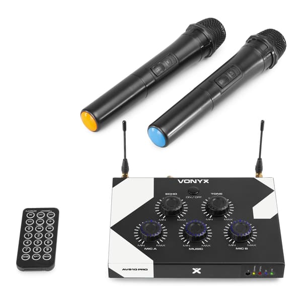 Vonyx AV510 Bluetooth karaoke set med 2x trådlös mikrofon