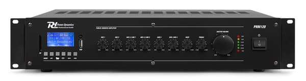 Power Dynamics 100V högtalarmusiksystem med 12 högtalare och Bluetooth