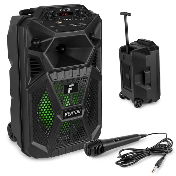 Fenton FPC8T Portable 8" LED Speaker. BT4.