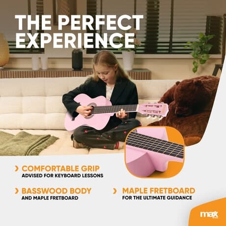 Max SoloArt Junior 1/4 Klassisk Gitarrpaket – Rosa