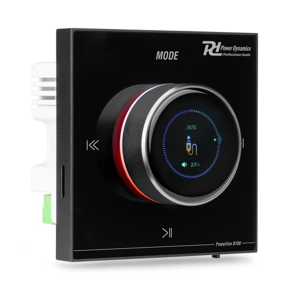 Power Dynamics Powerline B100B In-Wall Ljudförstärkare BT/LCD – Svart