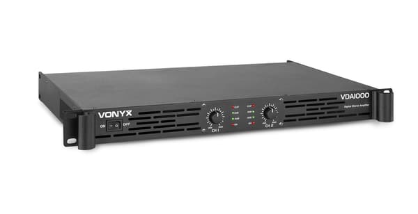 Vonyx VDA1000 PA Amplifier 1U 2 x500W