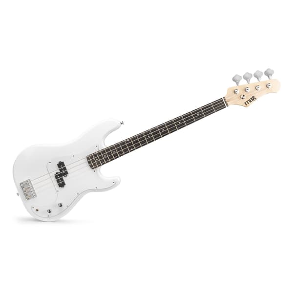 Max Gigkit Basgitarr med 40 Watts förstärkare - Gitarrstativ - Gitarrväska - Vit